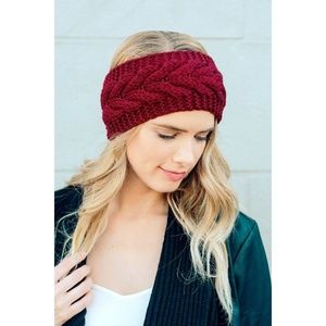 KNITTED TURBAN HEADBAND (MAROON)